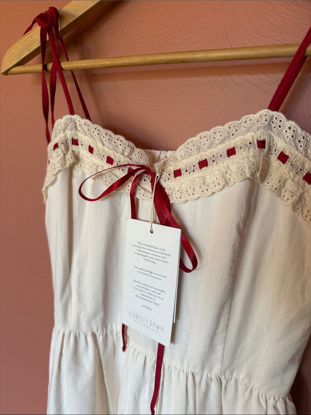Christy Dawn Emma Dress In Strawberry Cream - Picture 6 of 6